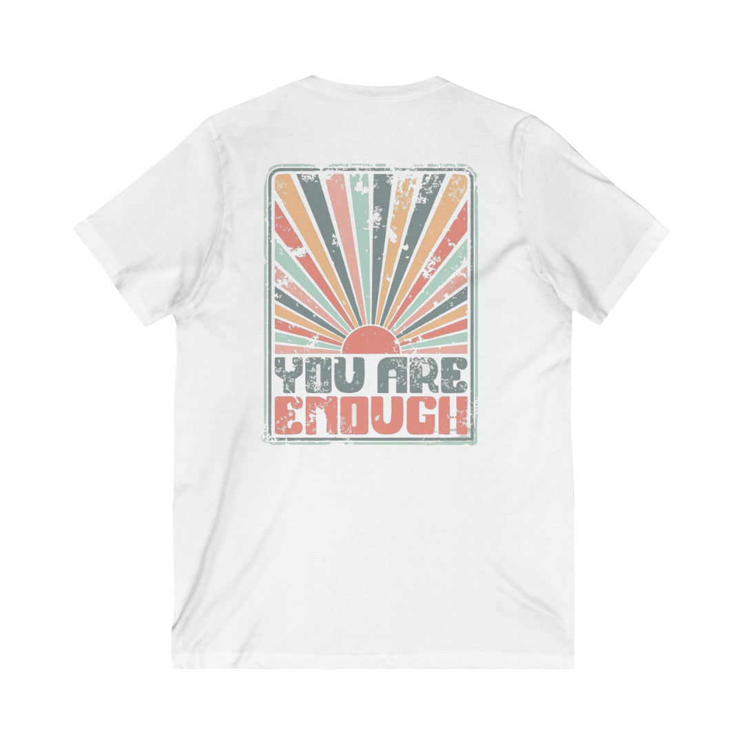 Shine Bright=Unisex Jersey Short Sleeve V-Neck Tee