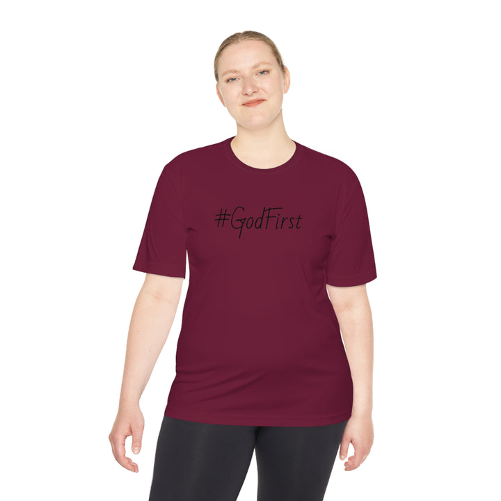#GodFirst-Unisex Moisture Wicking Tee