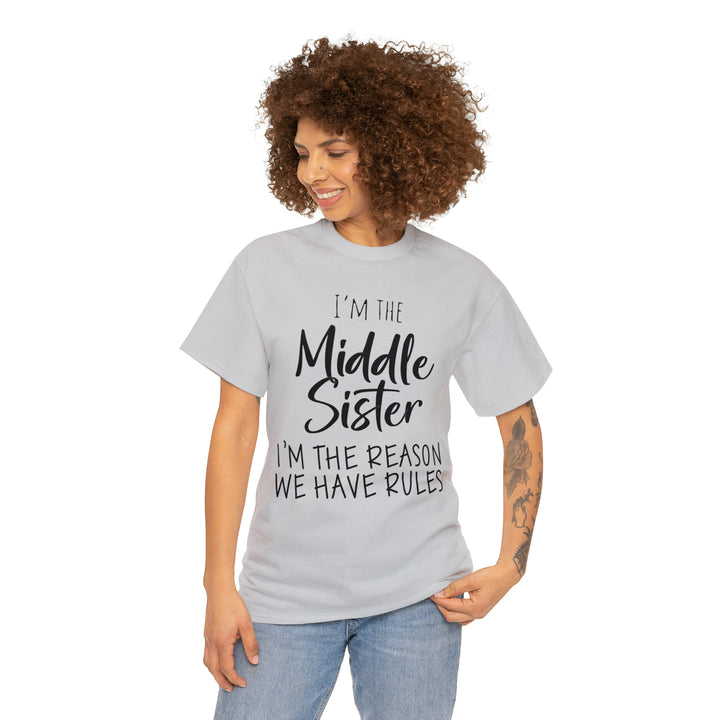 IM THE MIDDLE=Unisex Heavy Cotton Tee