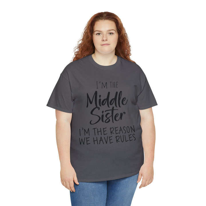 IM THE MIDDLE=Unisex Heavy Cotton Tee