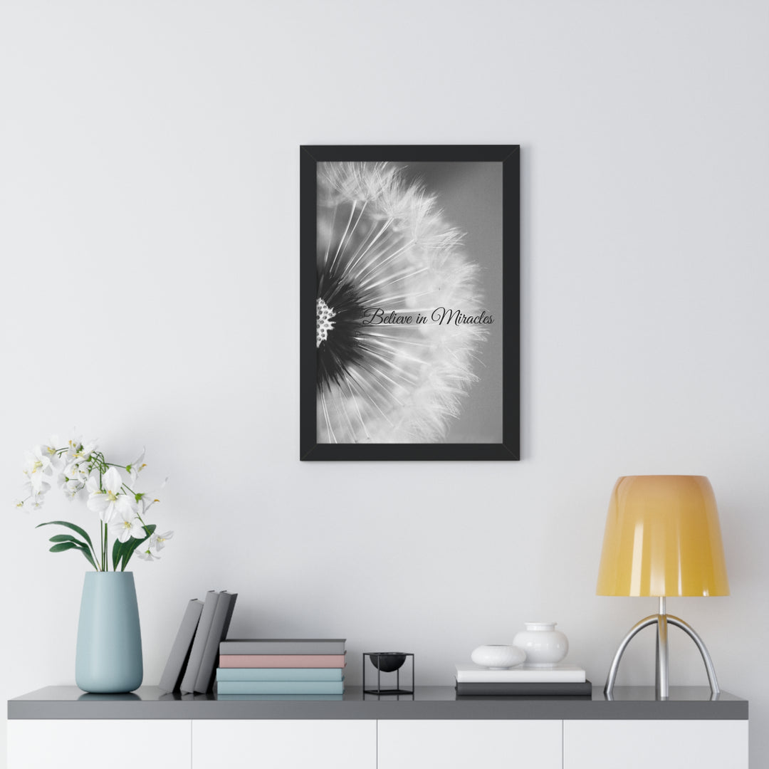 BELIEVE IN MIRACLES=Framed Vertical Poster