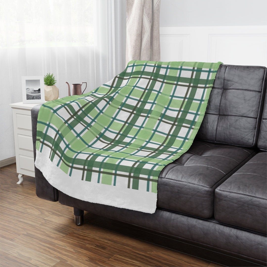 Green Plaid Minky Blanket