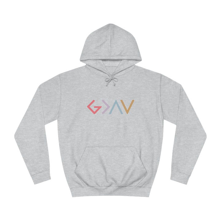 God Is Greater Unisex College Hoodie