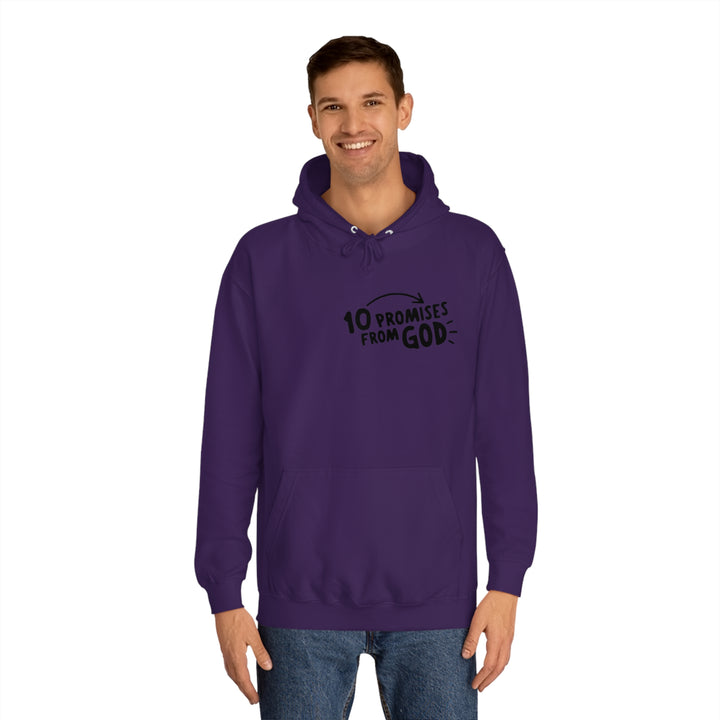 10 Promises Of God=Unisex College Hoodie