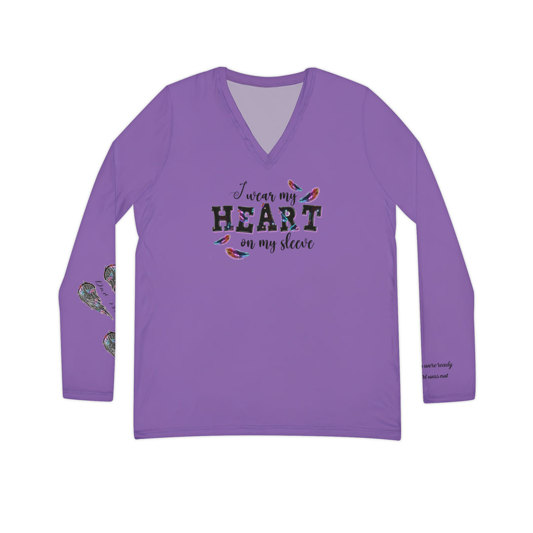 I wear my heart on my sleeve Women's Long Sleeve V-neck Shirt (AOP)