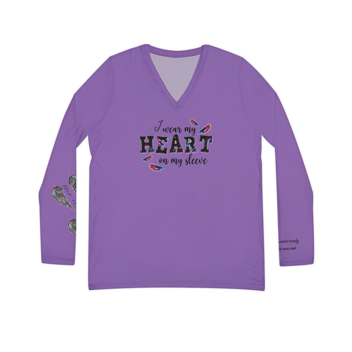 I wear my heart on my sleeve Women's Long Sleeve V-neck Shirt (AOP)