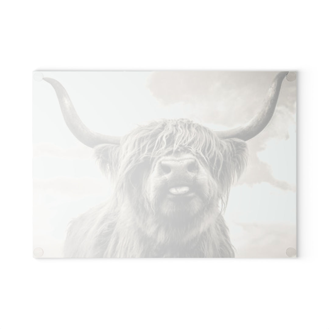 Black & White Cow Glass Cutting Board
