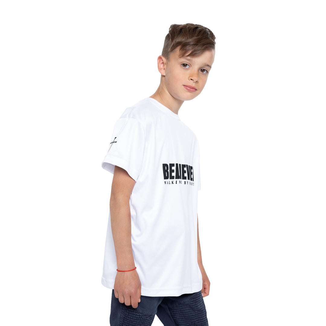 Believer walking by Faith=Kids Sports Jersey (AOP)