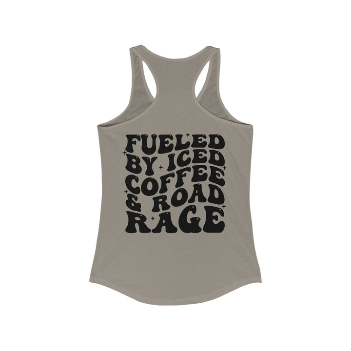 Fueled by ice coffee-Women's Ideal Racerback Tank