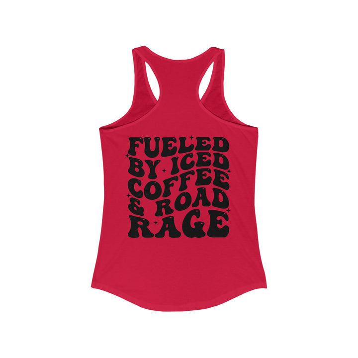 Fueled by ice coffee-Women's Ideal Racerback Tank