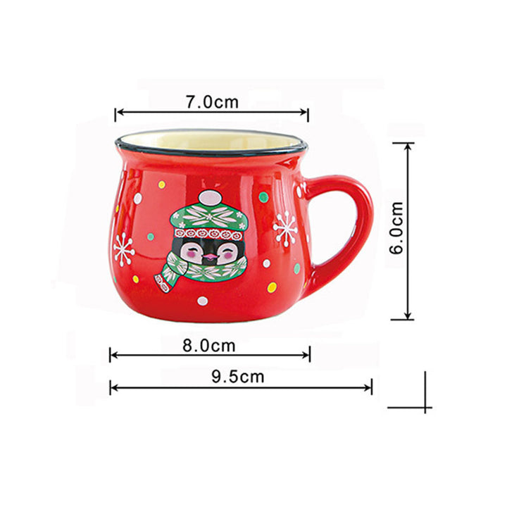 Ceramic Christmas Mousse Cup Cartoon Santa Claus Baking Shop Dessert Cup Coffee And Breakfast Cup Kid's Mug