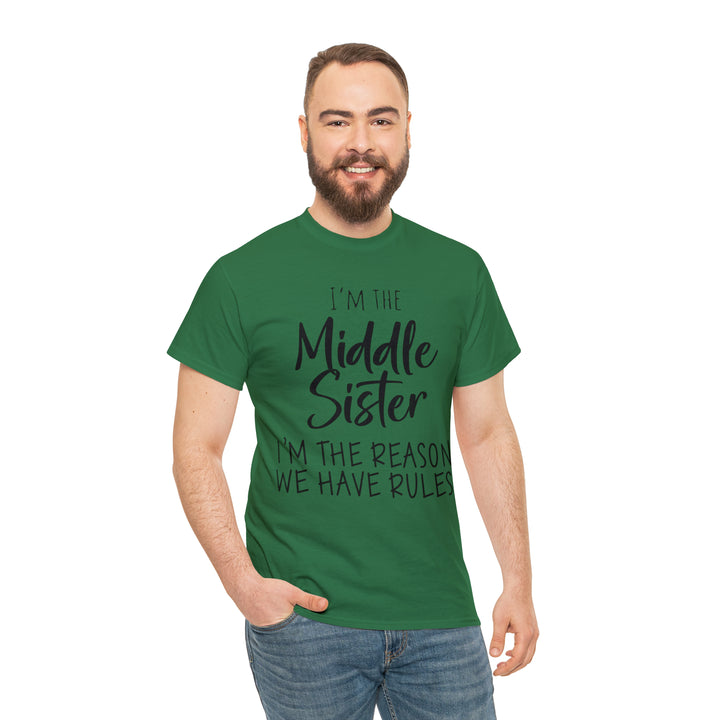 IM THE MIDDLE=Unisex Heavy Cotton Tee