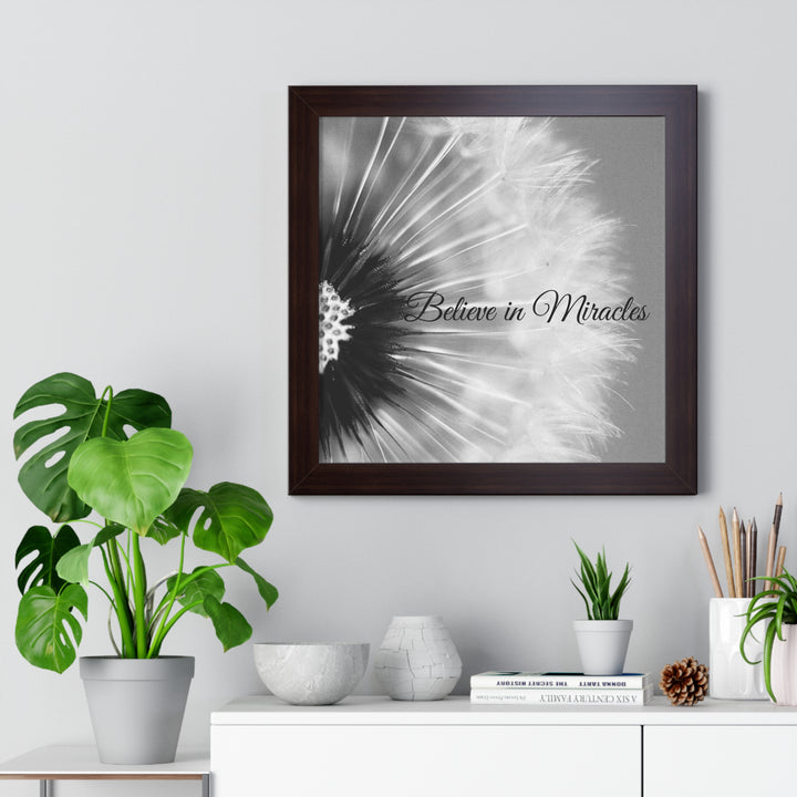 BELIEVE IN MIRACLES=Framed Vertical Poster