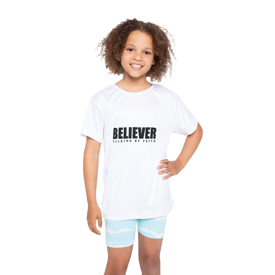 Believer walking by Faith=Kids Sports Jersey (AOP)