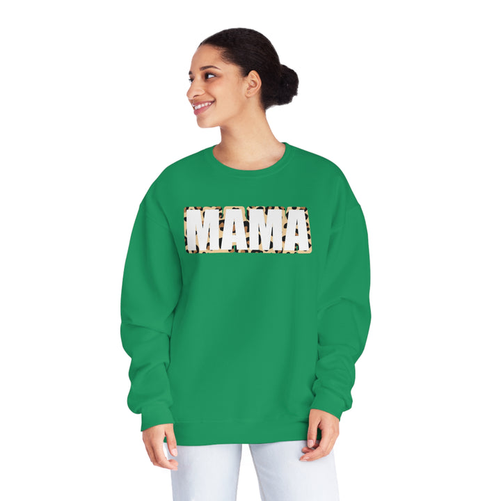 white leopard MAMA Unisex NuBlend® Crewneck Sweatshirt