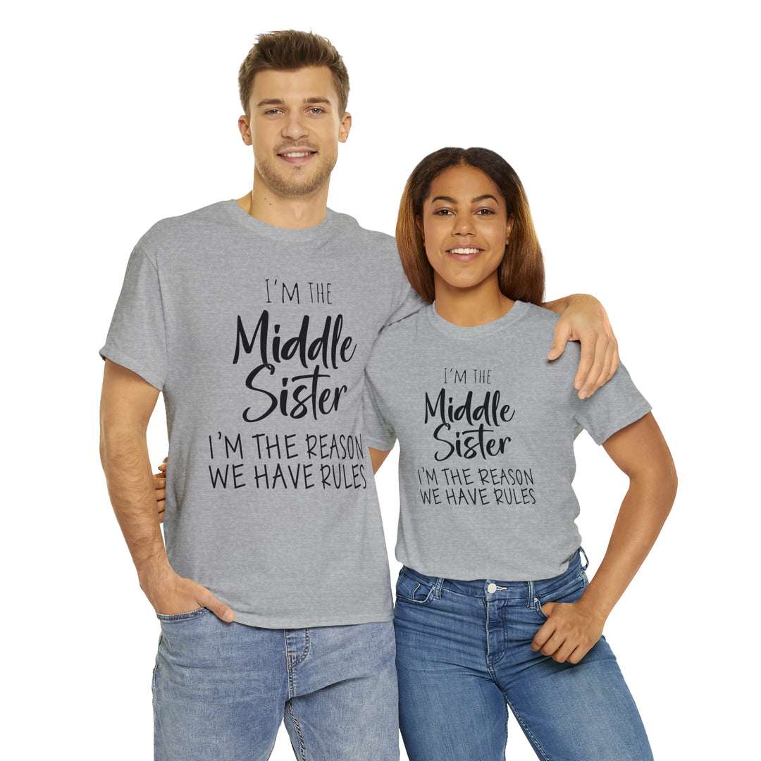 IM THE MIDDLE=Unisex Heavy Cotton Tee