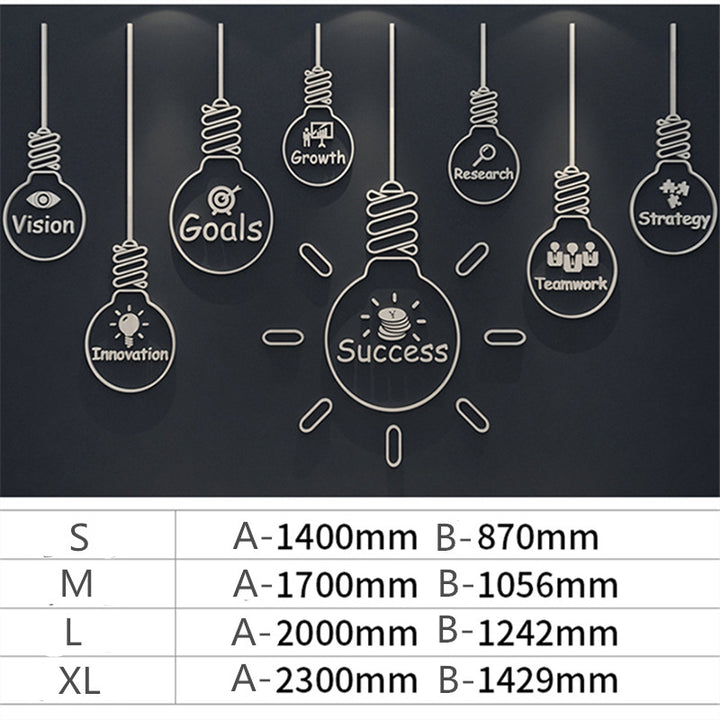 Light Bulb Inspirational Slogan Wall Sticker