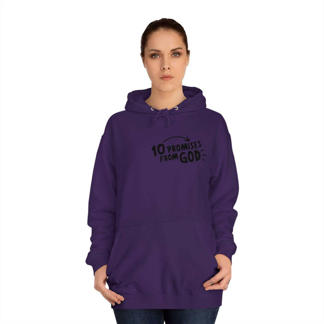 10 Promises Of God=Unisex College Hoodie