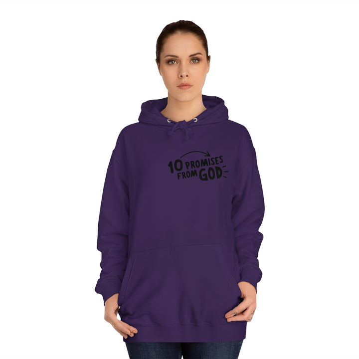 10 Promises Of God=Unisex College Hoodie