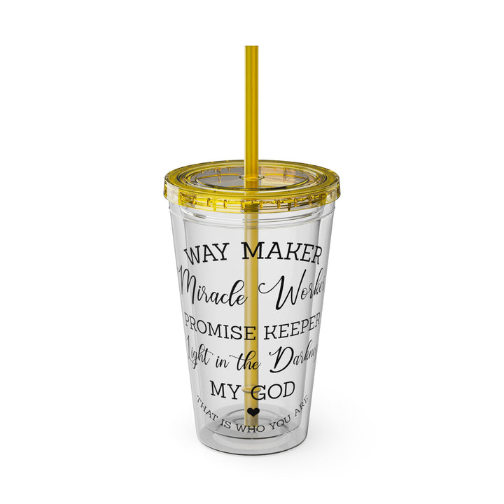 Way Maker=Sunsplash Tumbler with Straw, 16oz