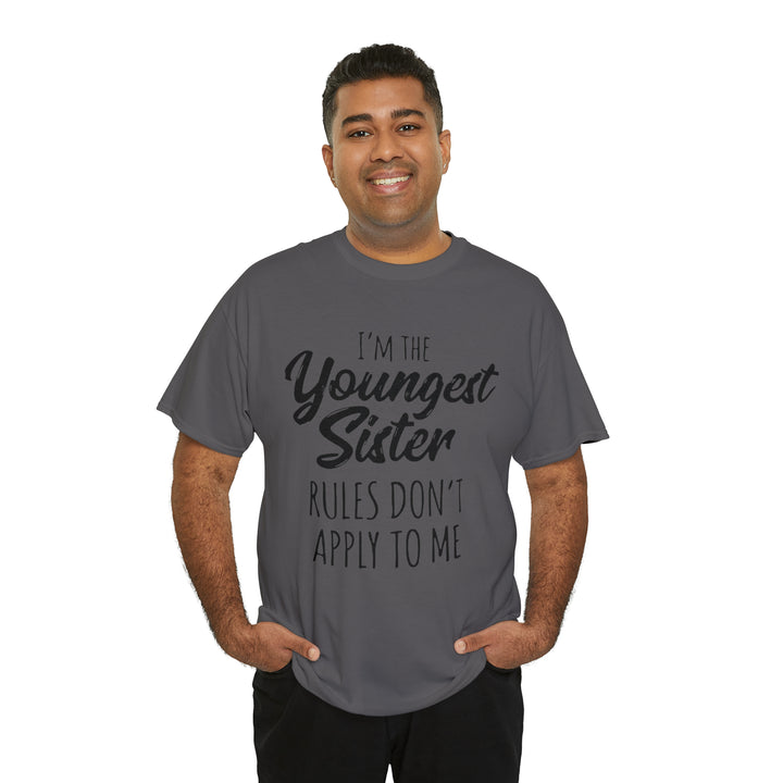 IM THE YOUNGEST=Unisex Heavy Cotton Tee