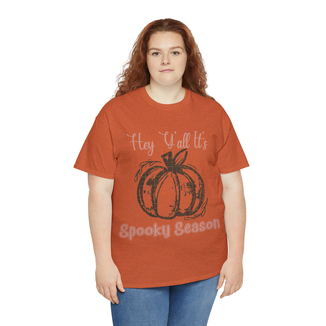 Hey Yall its spooky season-Unisex Heavy Cotton Tee