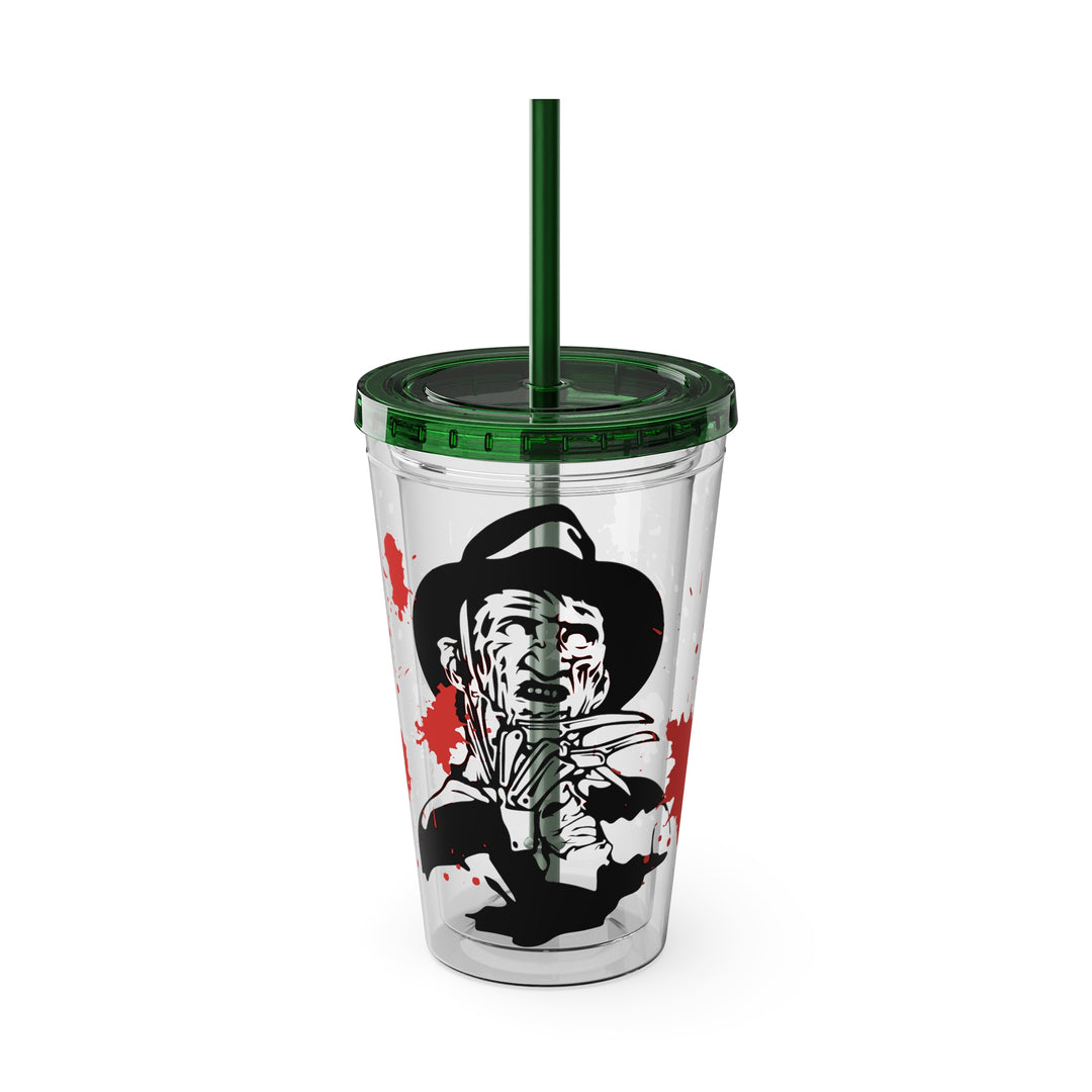 Freddy Halloween=Sunsplash Tumbler with Straw, 16oz