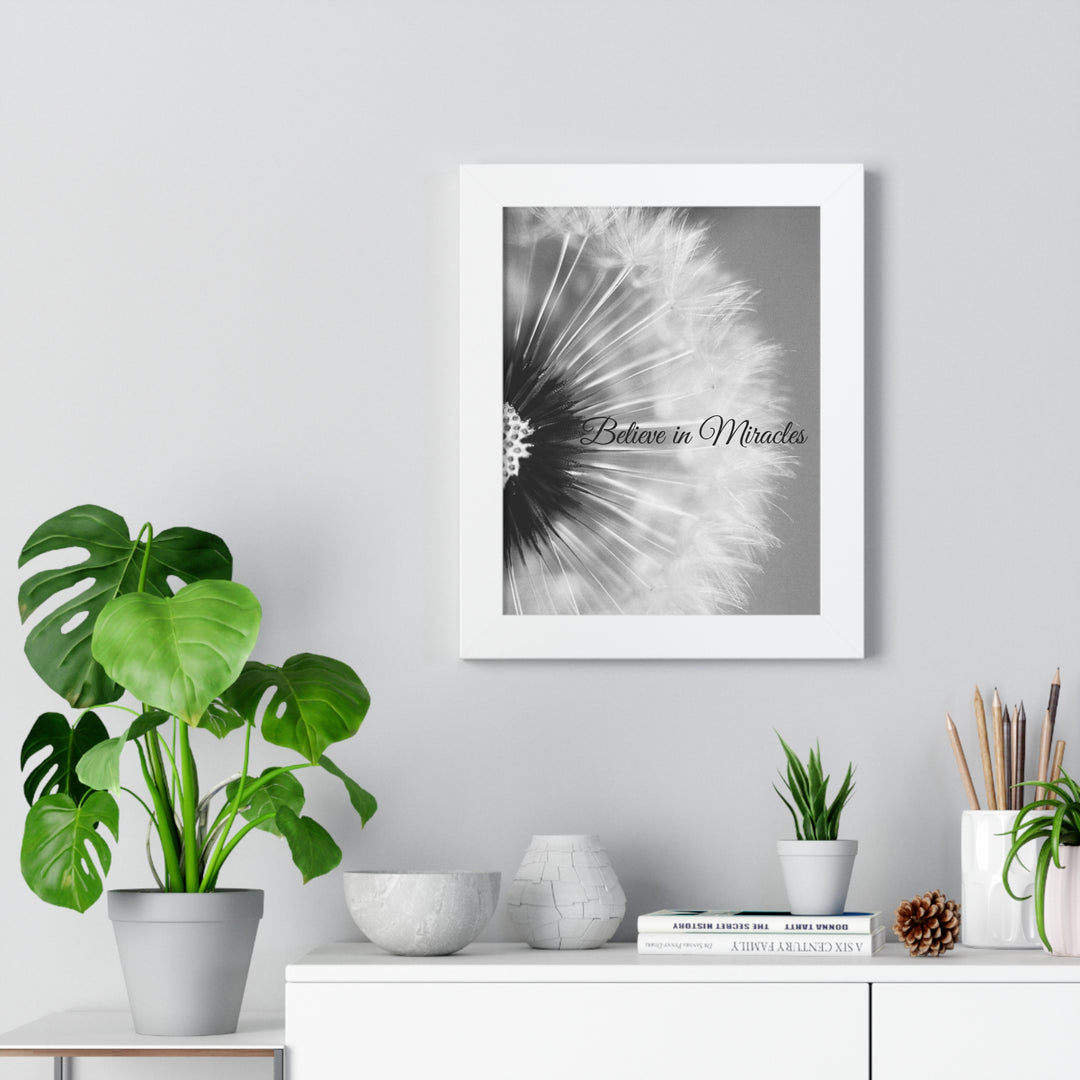BELIEVE IN MIRACLES=Framed Vertical Poster