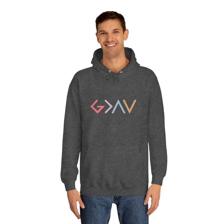 God Is Greater Unisex College Hoodie