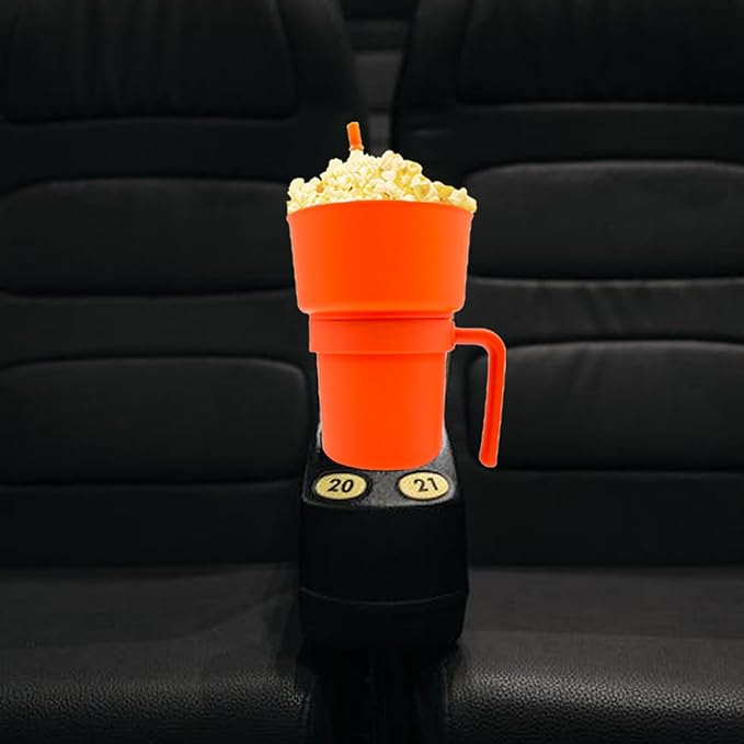 5 Pcs Stadium Tumbler With Snack Bowl, 2 In 1 Travel Cup With Snack Bowl, Cup Snack With Bowl On Top And Straw, Leak Proof Snack Cup And Bowl Combo 32oz Blue, Orange, Pink, Green, Yellow