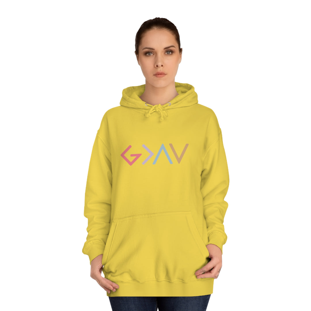 God Is Greater Unisex College Hoodie