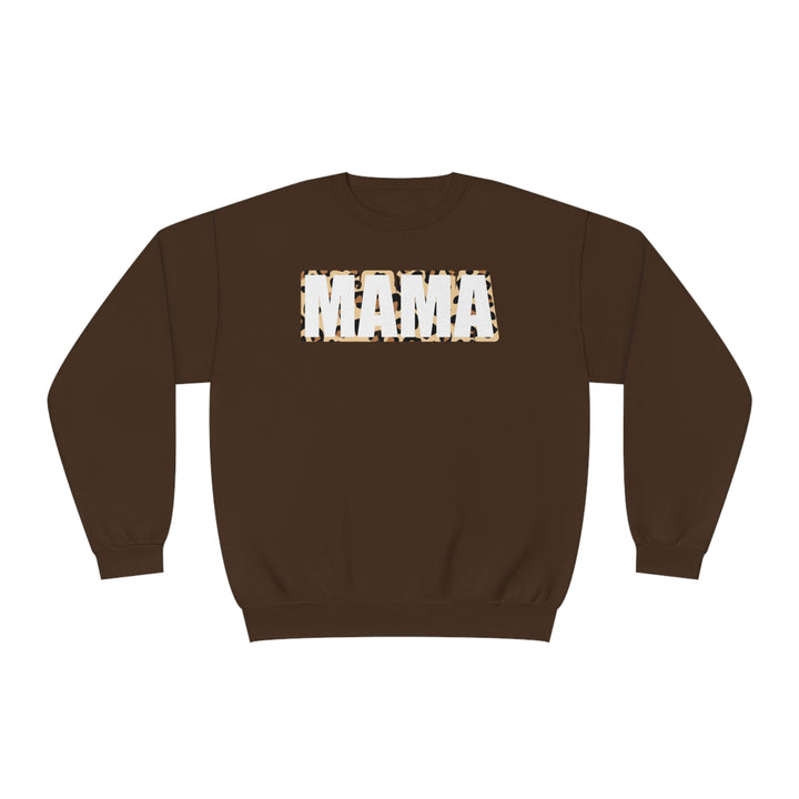 white leopard MAMA Unisex NuBlend® Crewneck Sweatshirt