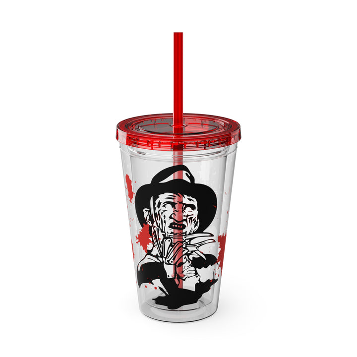 Freddy Halloween=Sunsplash Tumbler with Straw, 16oz