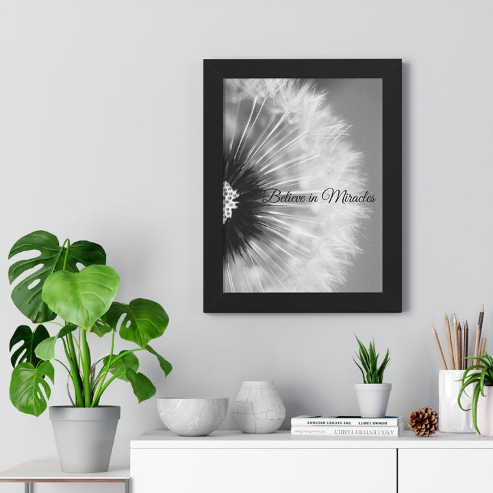 BELIEVE IN MIRACLES=Framed Vertical Poster