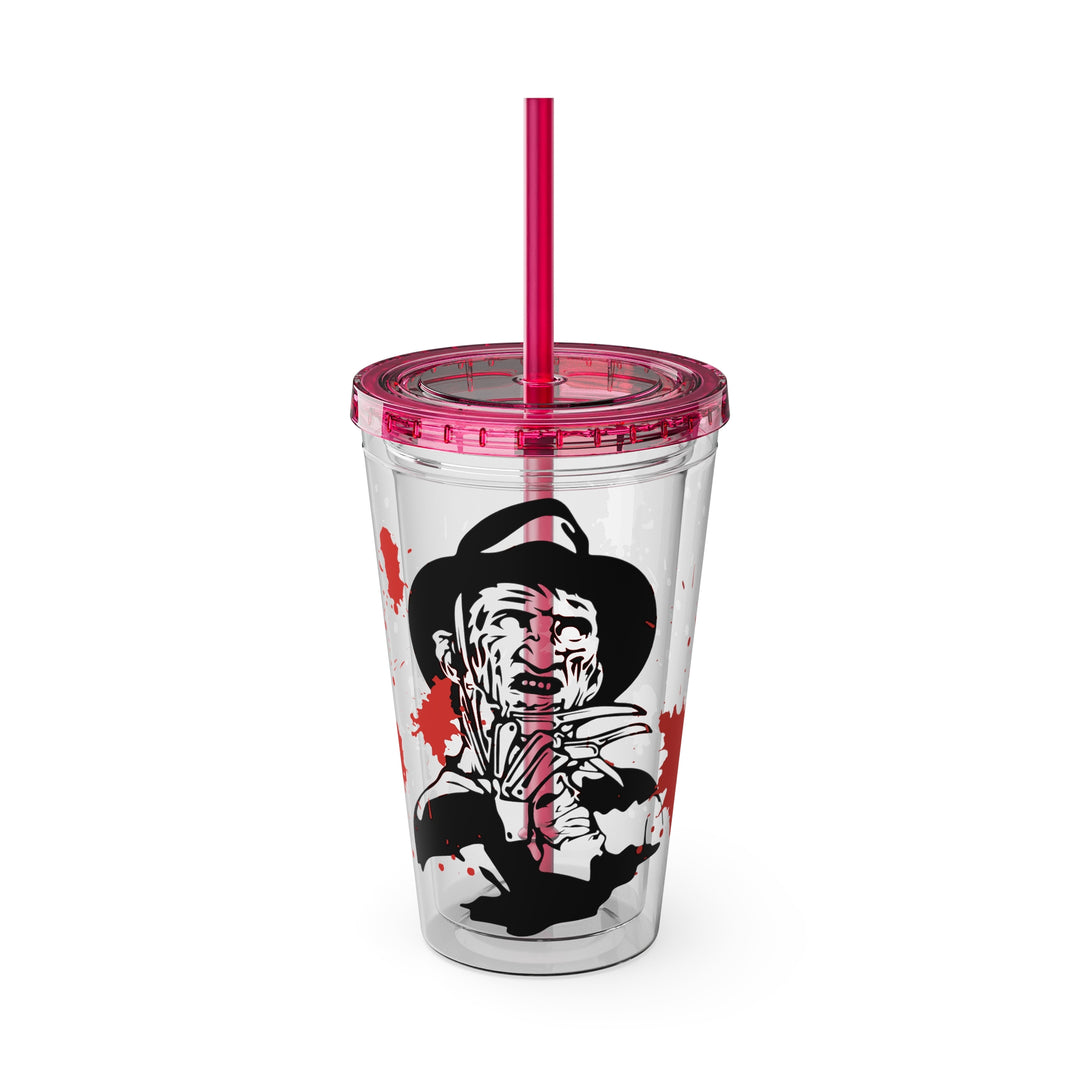 Freddy Halloween=Sunsplash Tumbler with Straw, 16oz