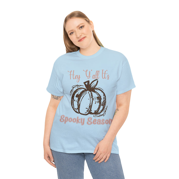 Hey Yall its spooky season-Unisex Heavy Cotton Tee