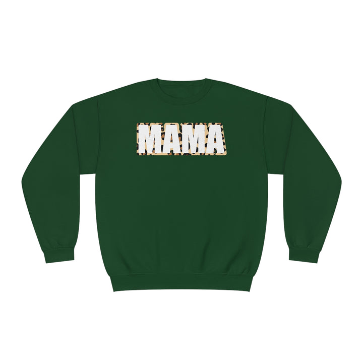 white leopard MAMA Unisex NuBlend® Crewneck Sweatshirt
