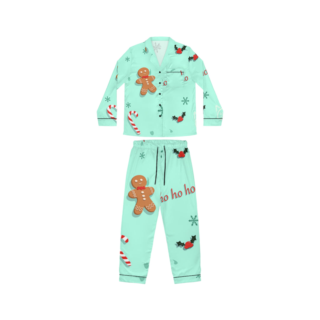 Ho Ho Ho Women's Satin Pajamas (AOP)