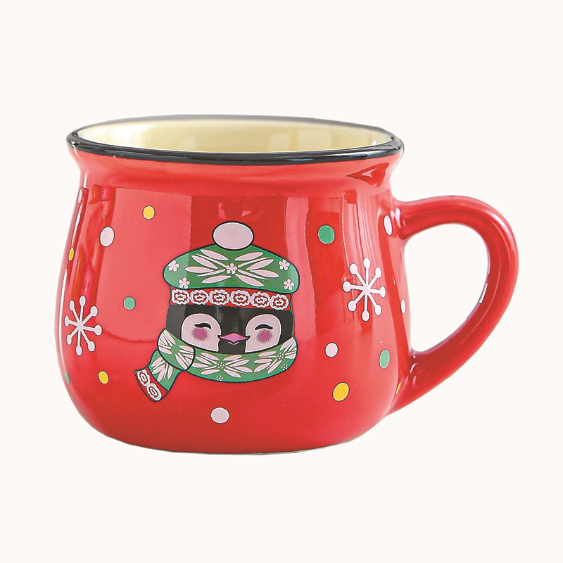 Ceramic Christmas Mousse Cup Cartoon Santa Claus Baking Shop Dessert Cup Coffee And Breakfast Cup Kid's Mug