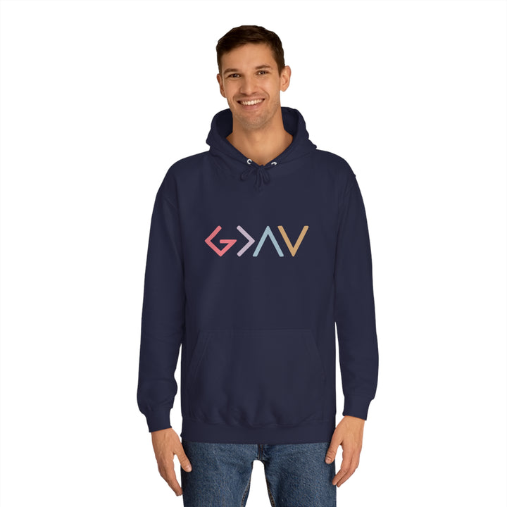 God Is Greater Unisex College Hoodie