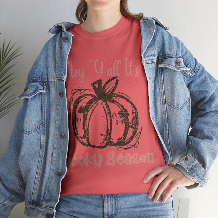 Hey Yall its spooky season-Unisex Heavy Cotton Tee