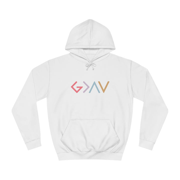God Is Greater Unisex College Hoodie
