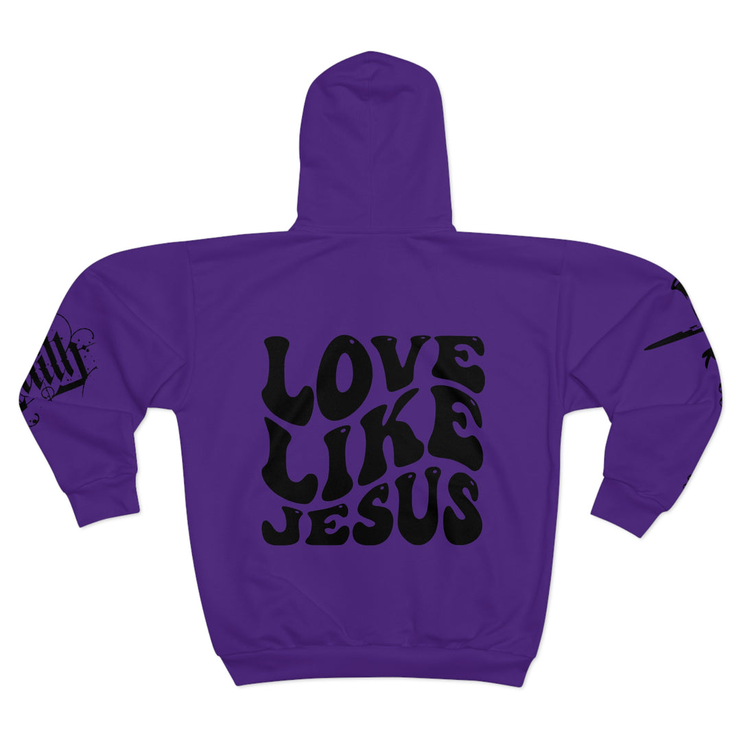 Love Like Jesus Unisex Zip Hoodie (AOP)