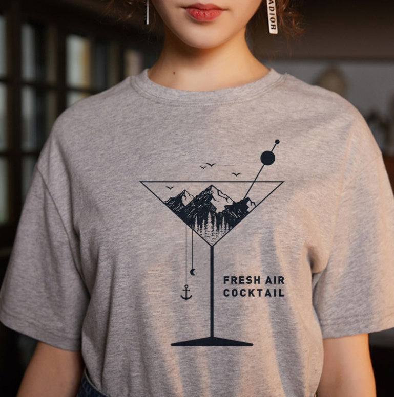 Printed universe faith Harajuku T-shirt