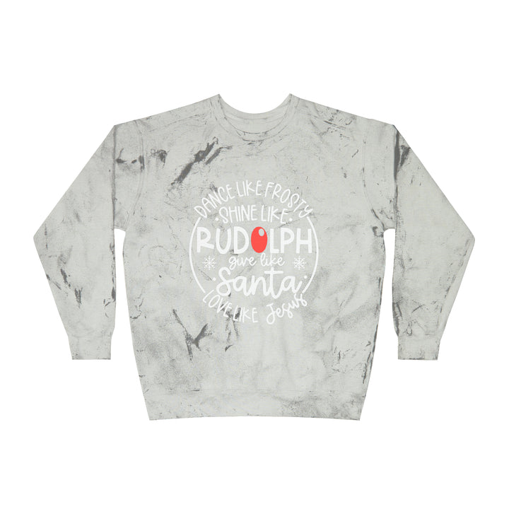 Rudolph=Unisex Color Blast Crewneck Sweatshirt