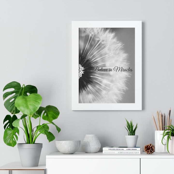 BELIEVE IN MIRACLES=Framed Vertical Poster