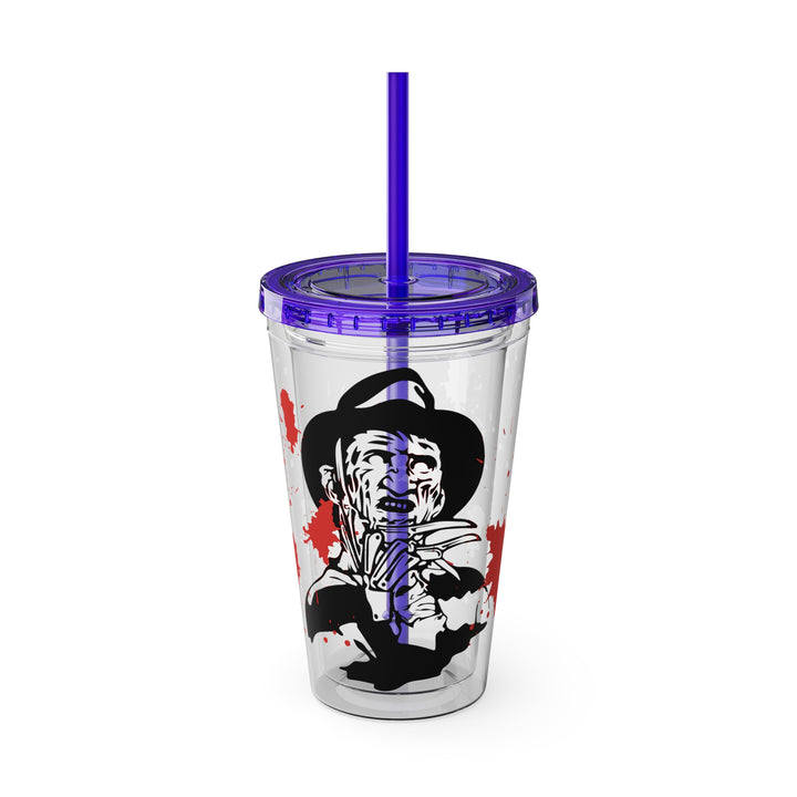 Freddy Halloween=Sunsplash Tumbler with Straw, 16oz