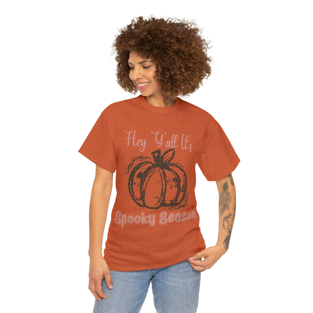 Hey Yall its spooky season-Unisex Heavy Cotton Tee