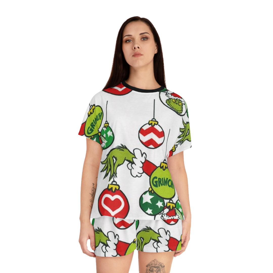 Grinch Women's Short Pajama Set (AOP)