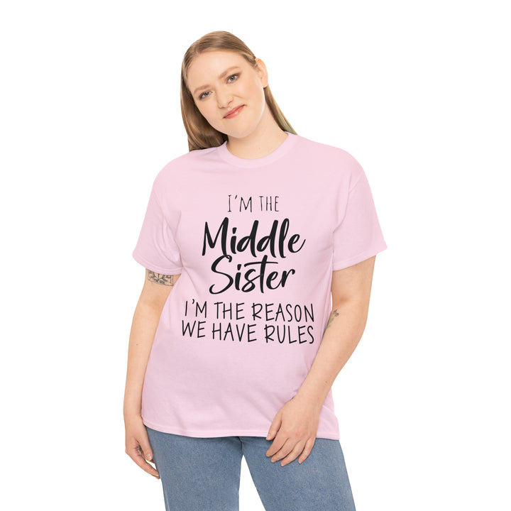 IM THE MIDDLE=Unisex Heavy Cotton Tee
